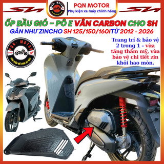 Bầu Gió (Pô E) SH 2012–2026 – Sơn Airbrush, Vân Carbon Đẹp Bền, Lắp Chuẩn Cho SH 125i 150i 160i