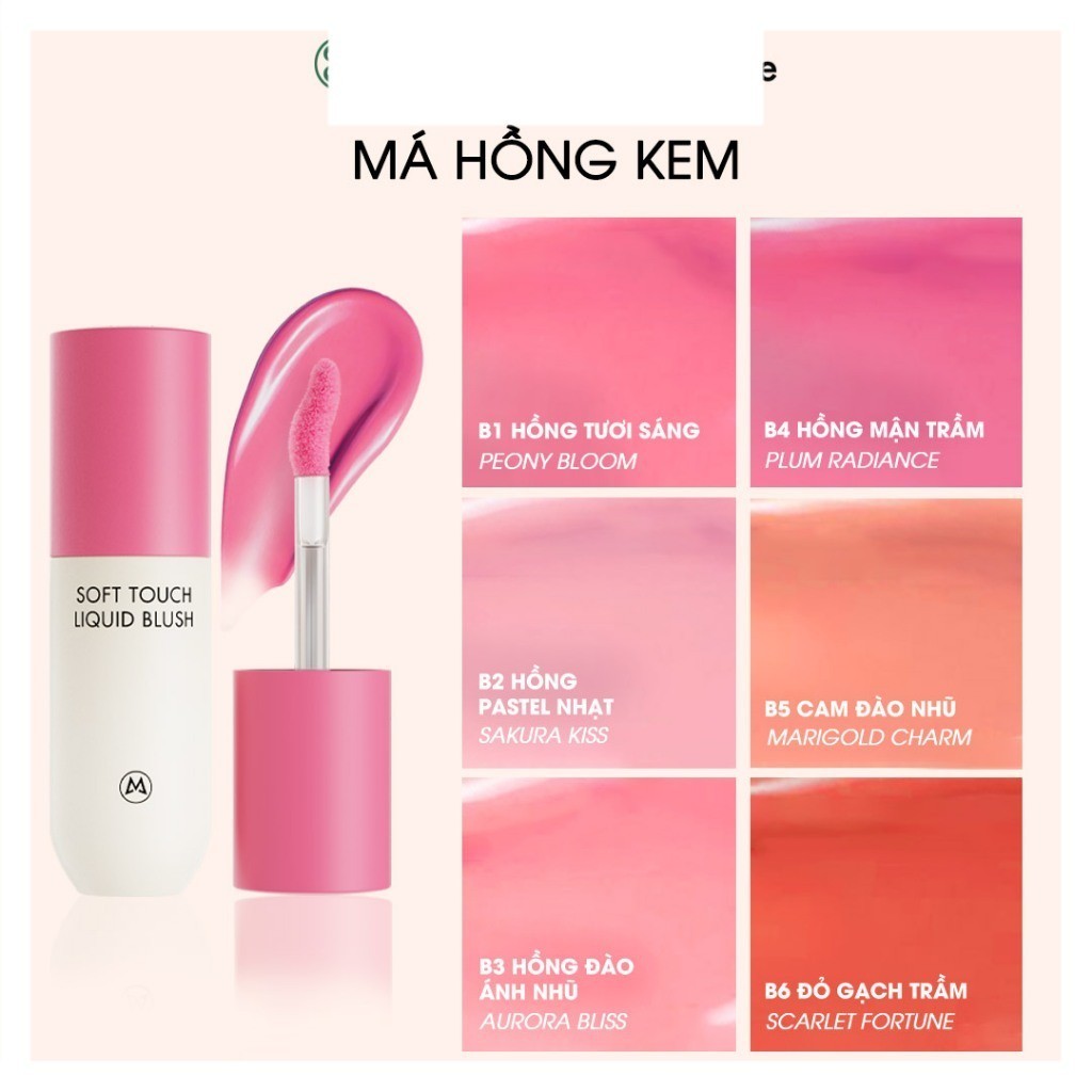 Má Hồng Kem Mastige Bền Màu Dễ Tán 3.5g Soft Touch Liquid Blush Sản phẩm