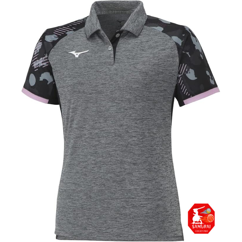 Table Tennis Apparel Game Shirt Short Sleeve JTTA Certified Moisture-Wicking 82JAB210 Ladies Charcoa