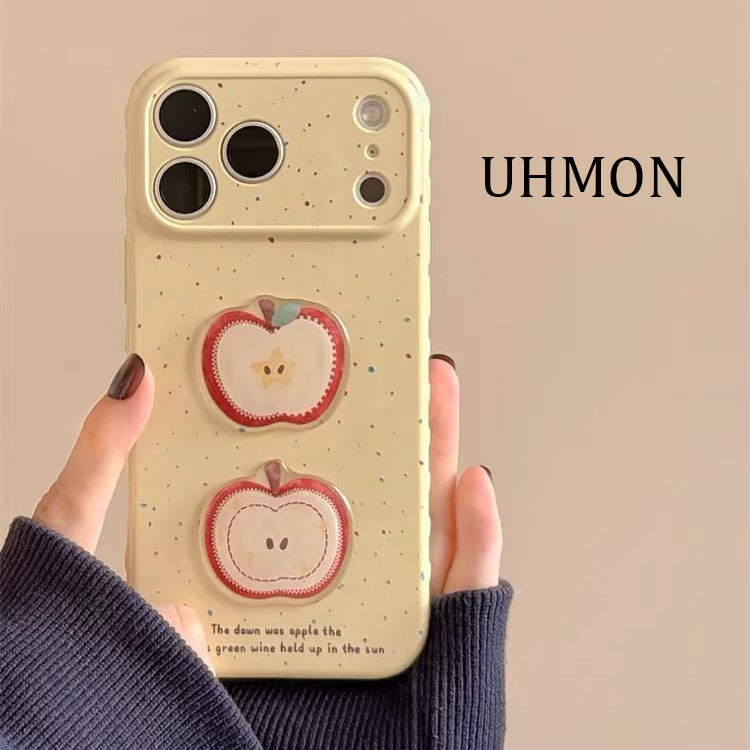 Phong Cách Hàn Quốc Tối Giản Splash Ink Cream Màu Vàng 3D Apple Phone Case Cho iPhone 17 Pro Max 17 