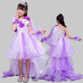 Thân thiện với môi trường Thời trang Thể hiện Quần áo Trẻ em Váy thủ công Mẫu giáo diy Sáng tạo Cha mẹ-Con Sàn Catwalk Quần áo Trailing 1.20 fc