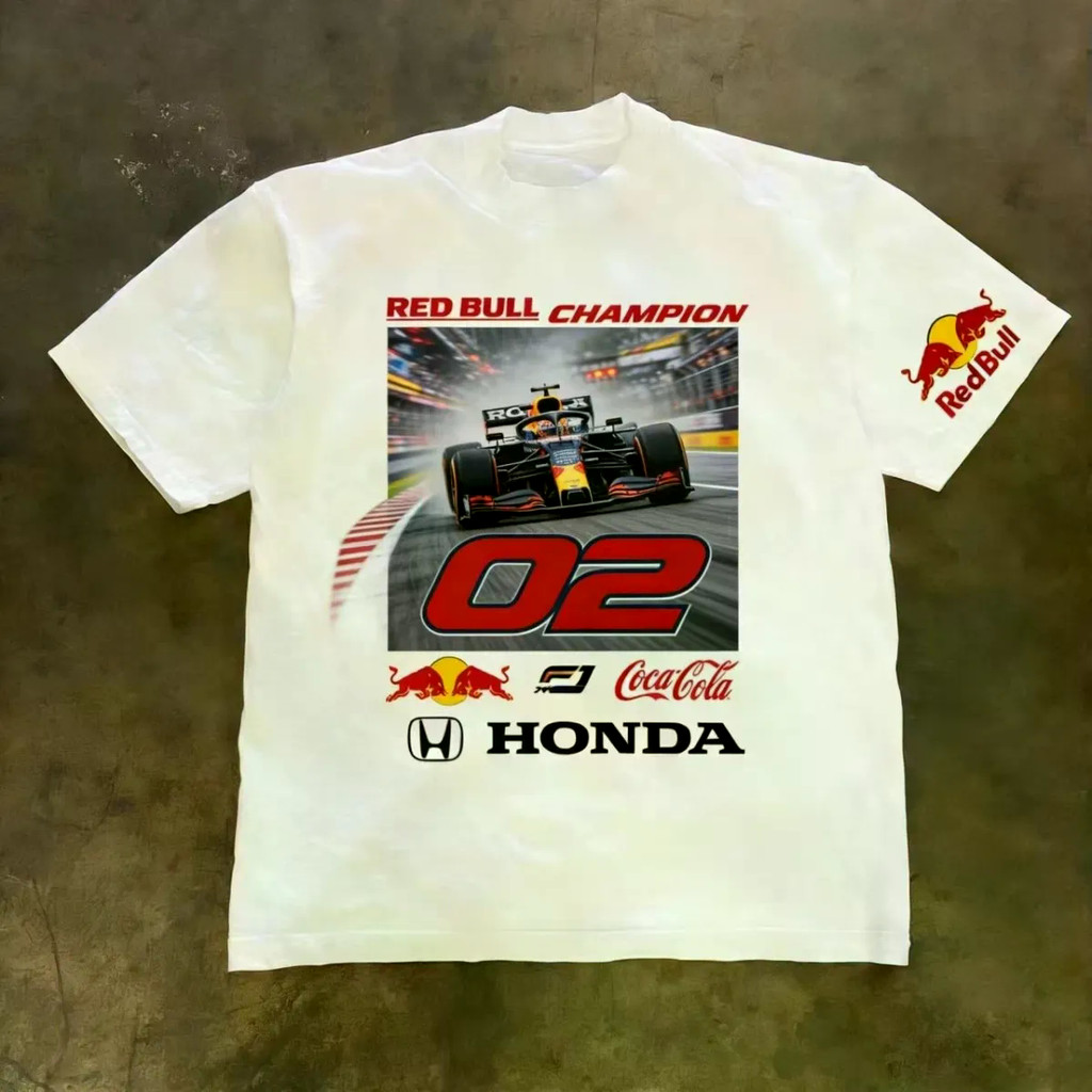 F1 racing logo short-sleeved shirt, RED BULL racing team suit, Verstappen, outdoor sports breathable