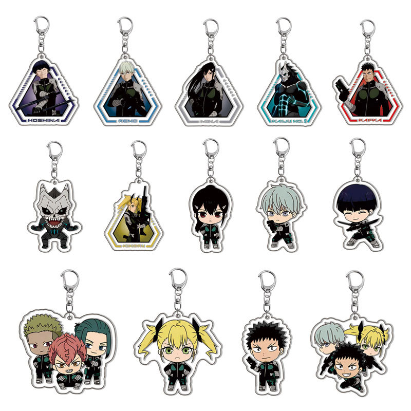The TV Animation Kaiju No8 Monster 8 Anime Keychain For Kafka Hibino Reno Ichikawa Kikoru Shinomiya