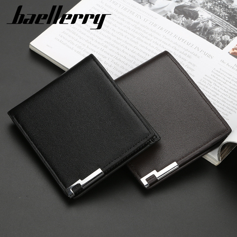 Premium In-Stock#In Stock Men's Short Iron Edge Wallet Korean Version Ultra-thin Youth Men's Wallet 