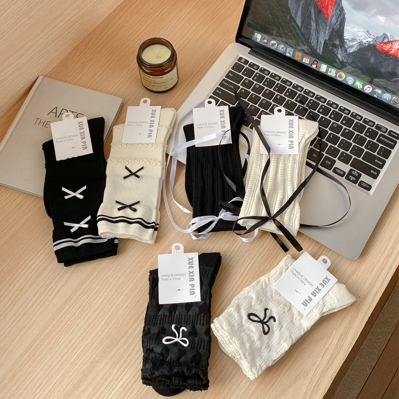 [OK Sports Life] Tất nữ sọc ngọt ngào phong cách Hàn Quốc Phong cách Preppy Dập nổi họa tiết gai dầu