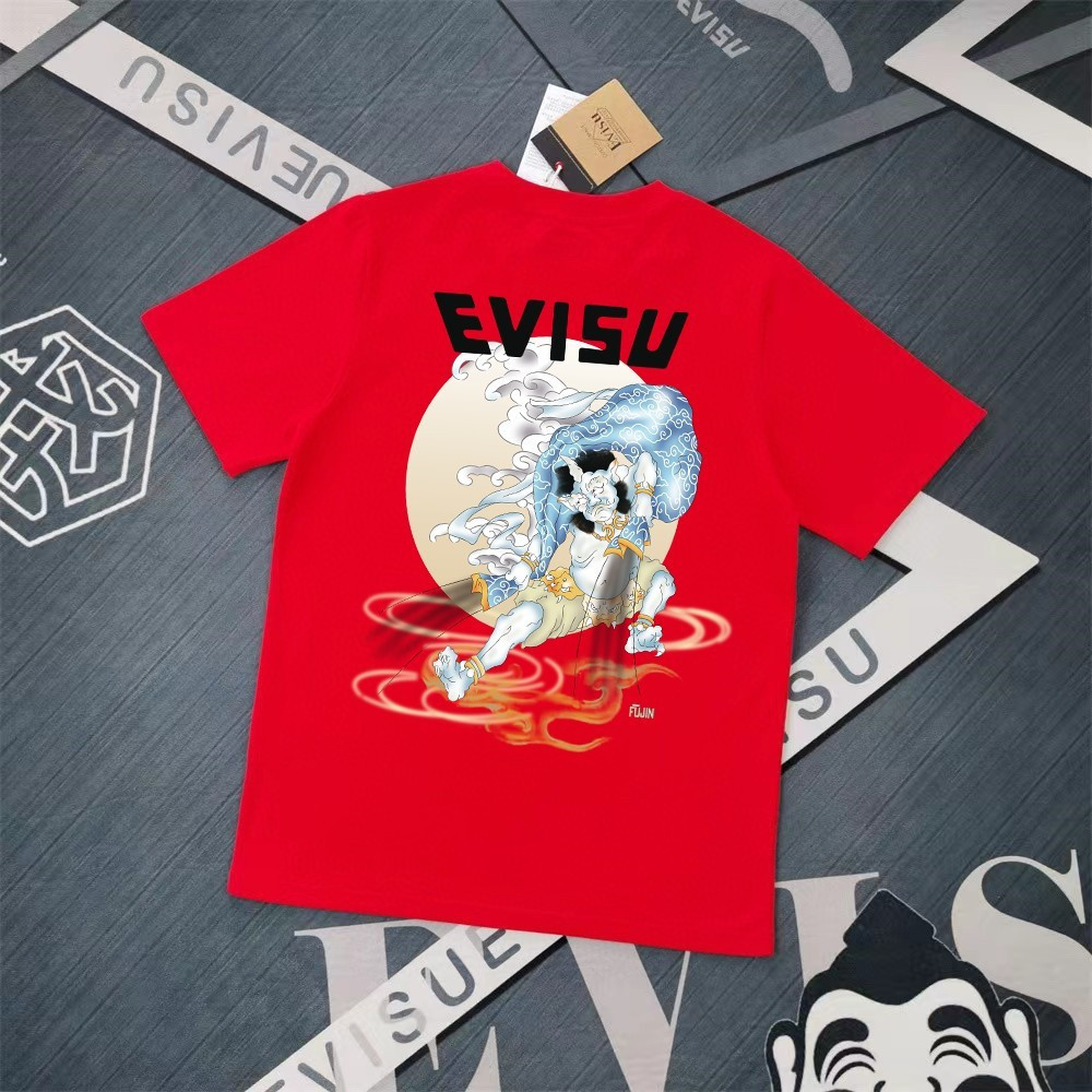 Evisu Áo Thun Ngắn Tay Nam Nữ, Thời Trang Cặp Đôi