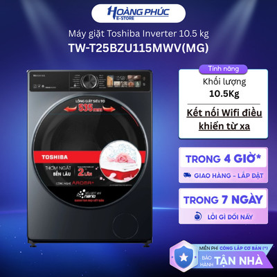 TW-T25BZU115MWV(MG) - Máy Giặt Cửa Trước Toshiba Inverter 10.5Kg TW-T25BZU115MWV {Toàn Quốc}