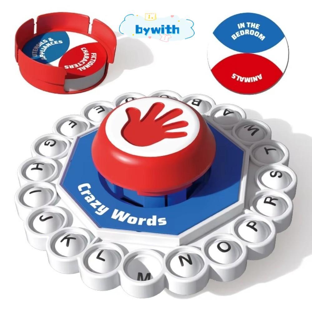 BYWITH Crazy Words Board Game, Quick Thinking Letter Spelling English Board Game, Fast Paced ABS Puz