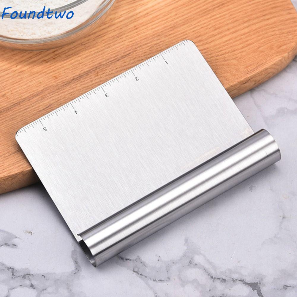 foundtwo Máy cắt bột FOUNDTWO, Dụng cụ cạo ghế dự bị tốt nghiệp bằng thép không gỉ, Dụng cụ làm bánh Tích hợp thủ công Uốn cạnh Pizza Cạp Mì