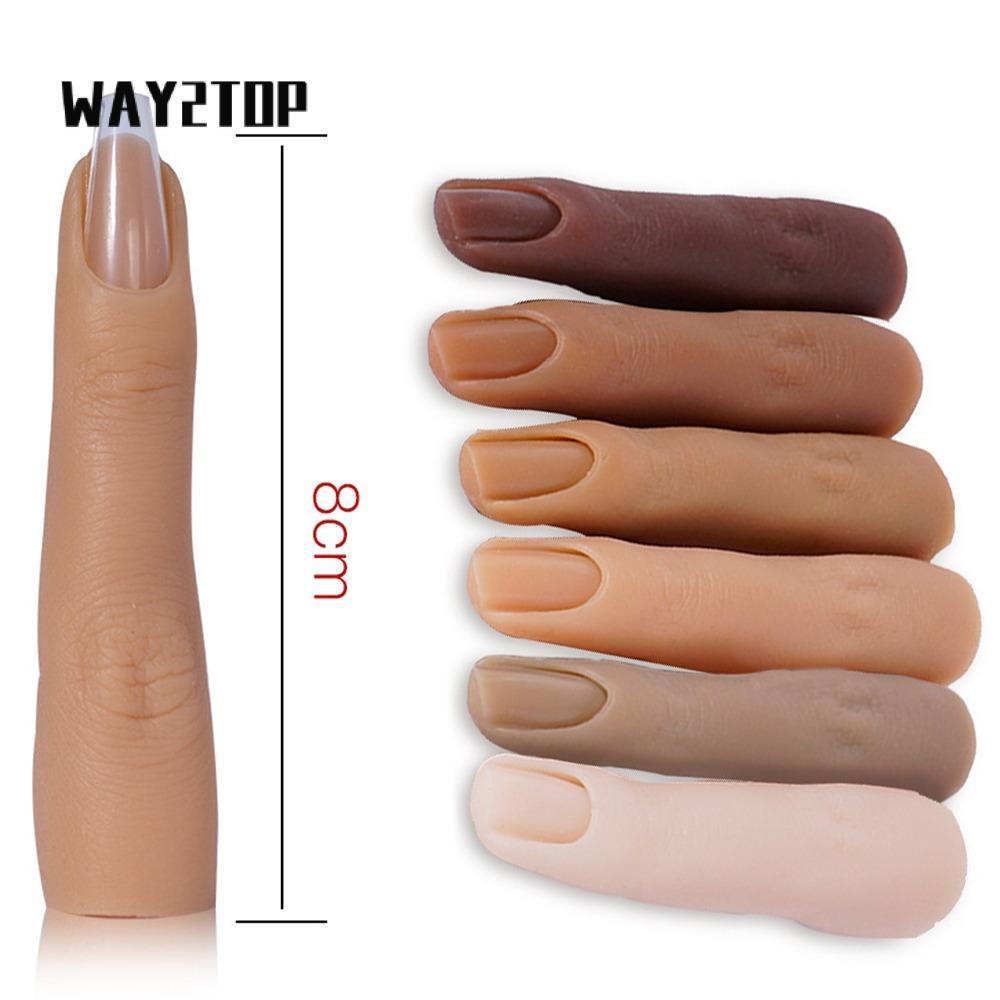 WAY2TOP 1 Cái Móng Tay Giả DIY Silica 6 Màu Thực Hành Ngón Tay Giả