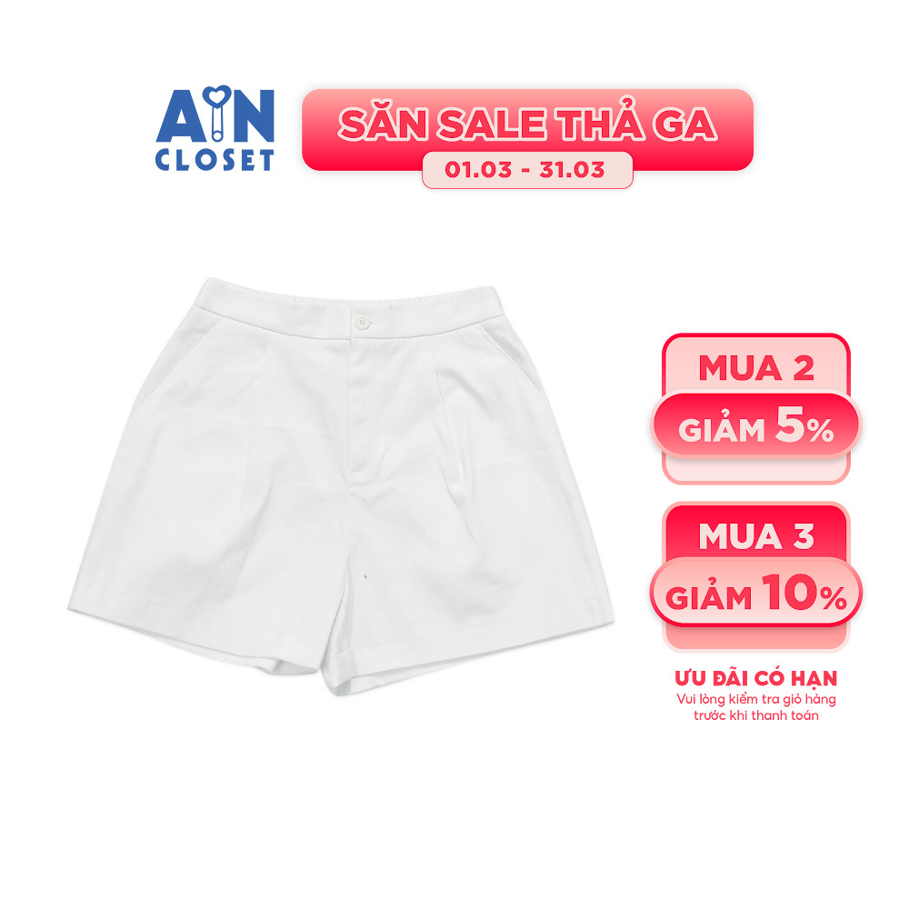 Quần đùi mẹ Trắng trơn chéo Hàn - AICDBTVKGOKE - AIN Closet