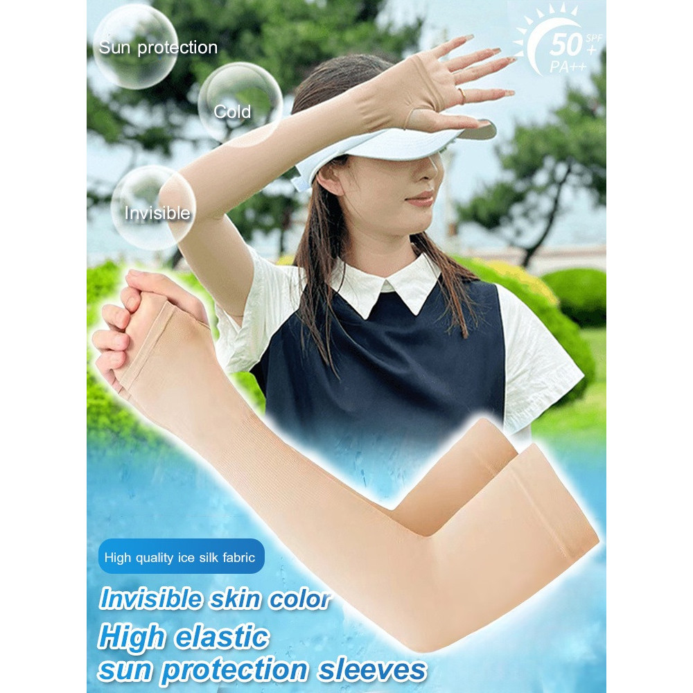 【UV Protection/Skin Tone Fit】Stretchy Sun Protection Arm Sleeves Chống Nắng Outdoor Sports/Daily Use
