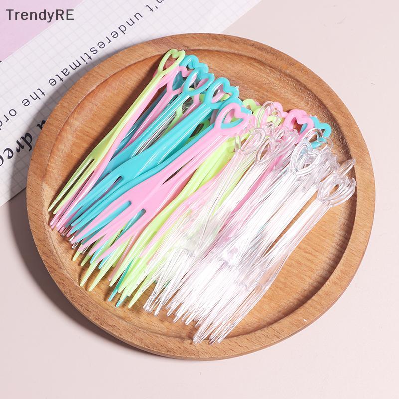 [Hợp thời trang] 500 Chiếc Mini Trái Tim Dùng Một Lần Nĩa Trái Cây Mini Ốc Món Tráng Miệng Ăn Tại Nhà Nhựa Thực Phẩm Trái Cây Pi Toothpi Bento Trang Trí Tiệc RE