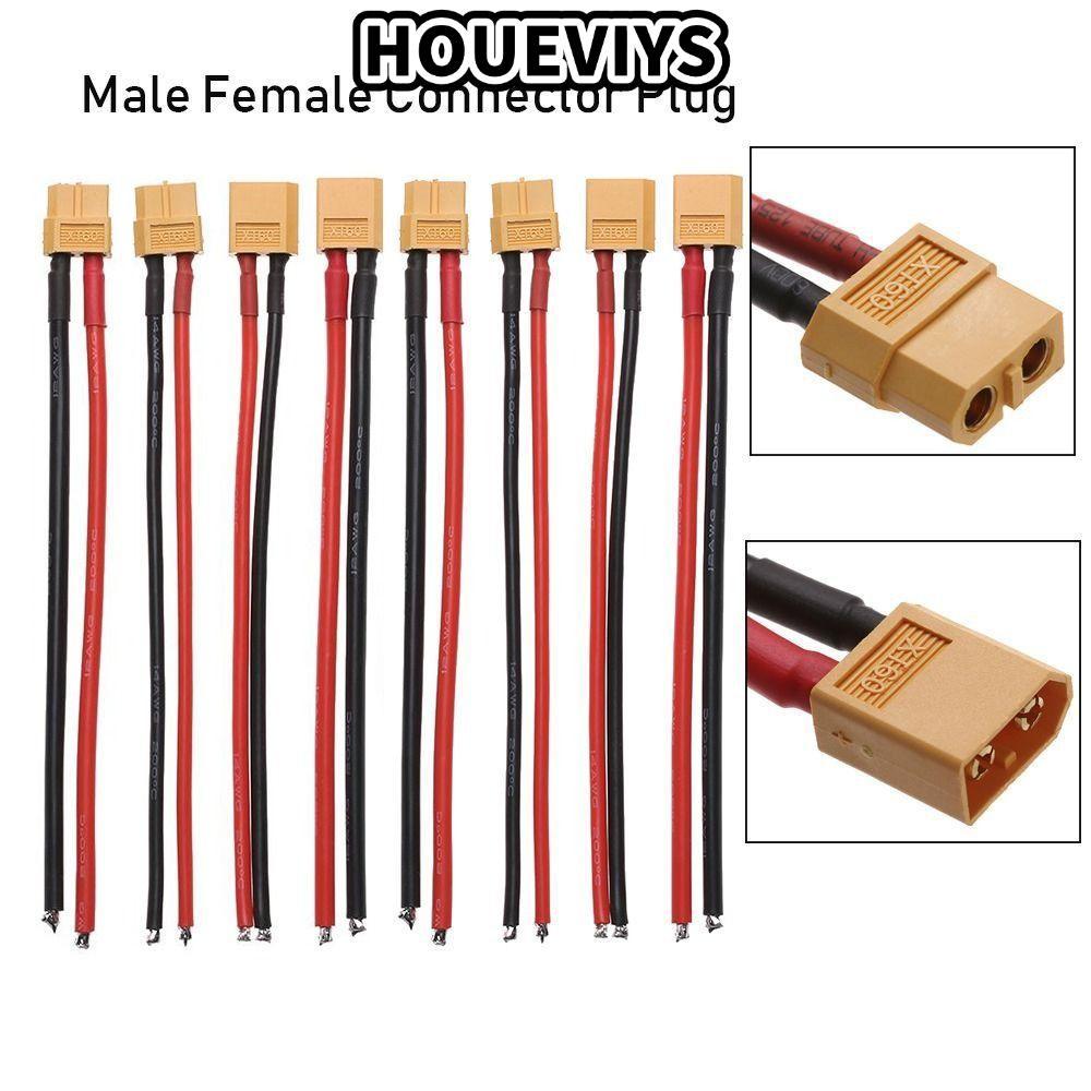 HOUEVIYS 100MM XT90 Connector, 2 kiểu Đầu nối XT90 Nữ / Nam, Bộ phận công cụ gọi điện pin chất lượng