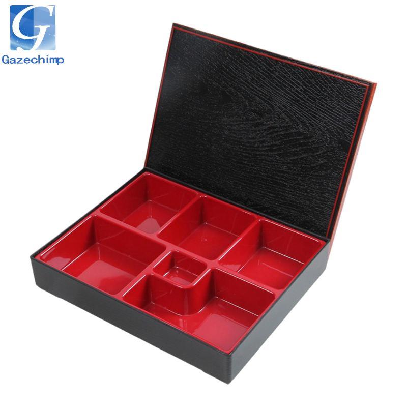 Gazechimp Nhật Bản Bento Hộp Cơm Trưa Đỏ Đen Hộp Bento Hộp Đựng Thực Phẩm Hộp Bento Truyền Thống Cho