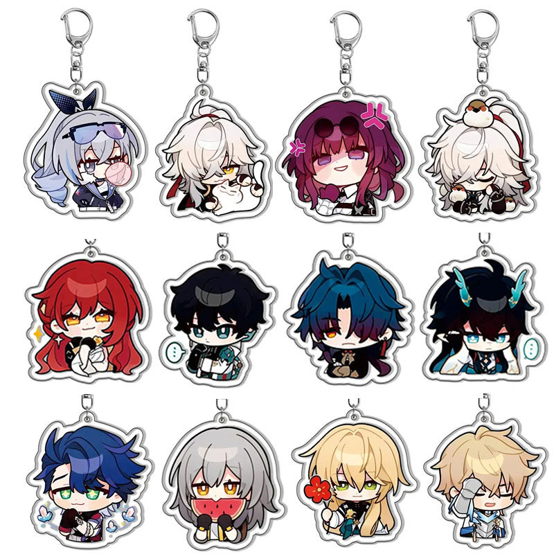 Game Honkai: Star Rail Keychain Jingliu HuoHuo Guinaifen Topaz Figures Key Chain Cartoon Pendant Acc