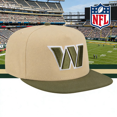 Mũ Snapback MLB Washington Nationals Màu Be và Ô Liu, Kiểu A-Frame