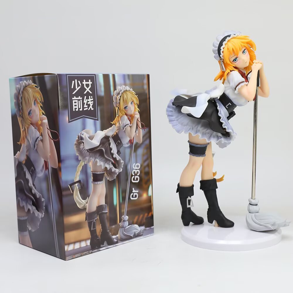 G36 Người Giúp Việc Bé Gái Mặt Trước Anime Hình Kawaii Cô Gái PVC Đồ trang trí Tượng Máy Tính Vỏ Tra