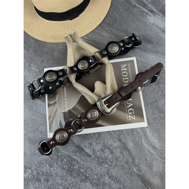 thắt lưng y2k quần hiphop y2k y2k outfit Retro Phong Cách Punk Đinh Tán Dây Nữ Phù Hợp Với Váy Trang