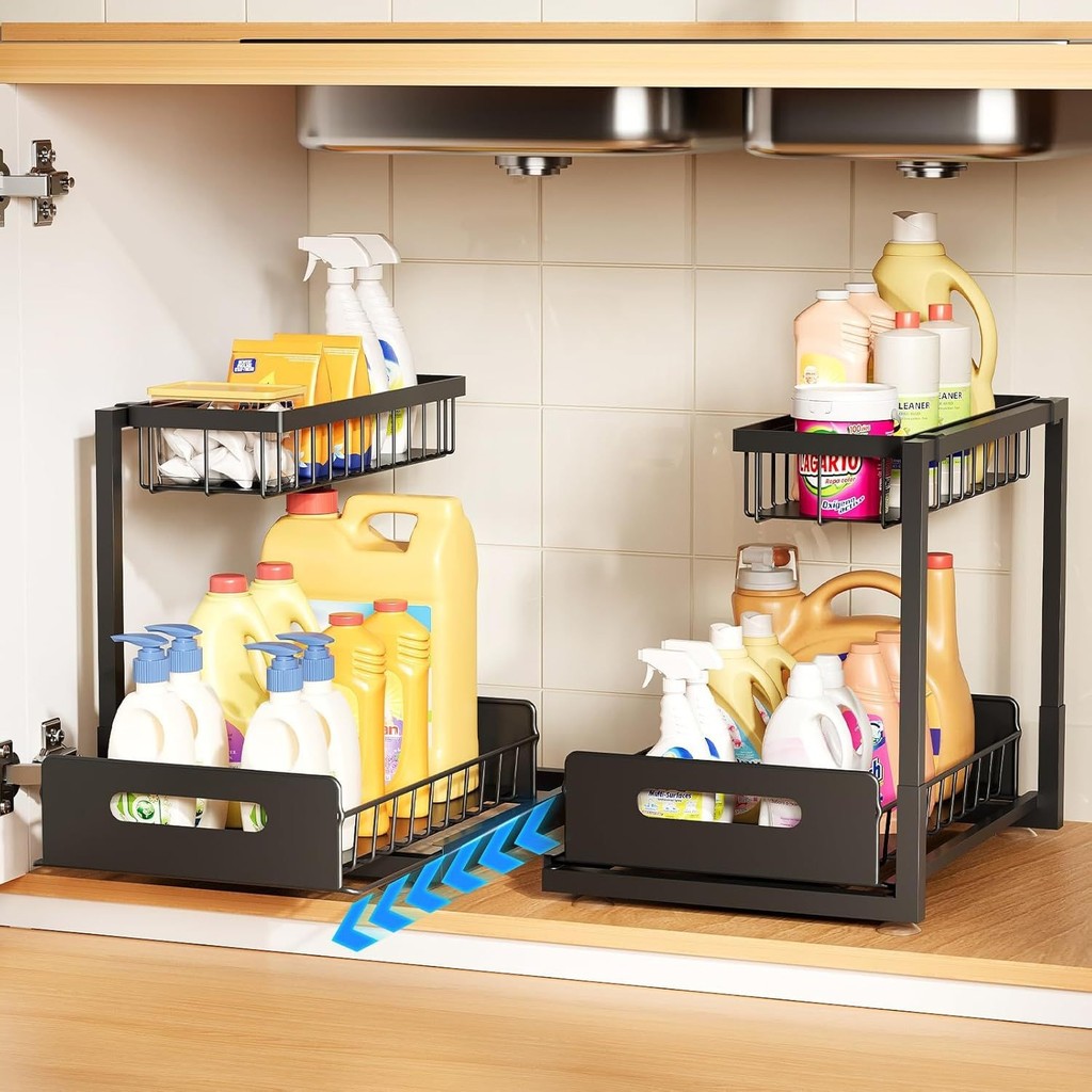 Kitchen Pull-out Storage Rack Lower Sink Rack Cabinet Countertop Seasoning Drawer Storage Rack