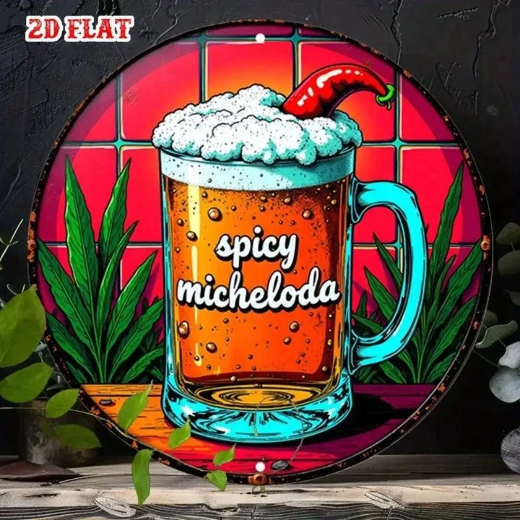 HELLOYOUNG Retro Cay Michelada Tín Sign Man Cave Bar Nhà Bếp Treo Tường Nghệ Thuật Trang Trí Quà Tặn