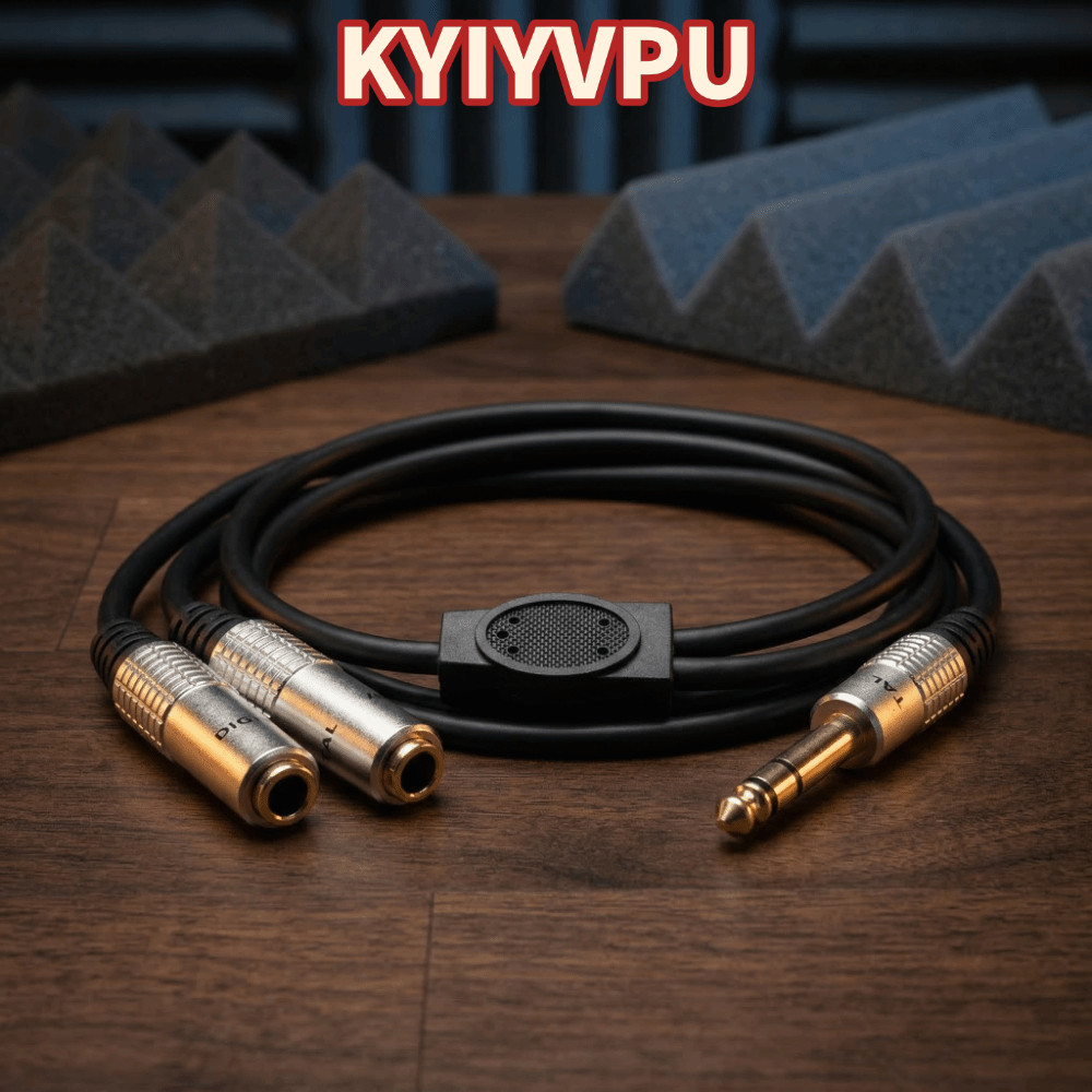 KYIYVPU Cáp Y Bộ chia âm thanh nổi 1 / 4 Inch, Hợp kim nhôm cắm và chạy 6,35mm Nam sang Dual 6,35mm 