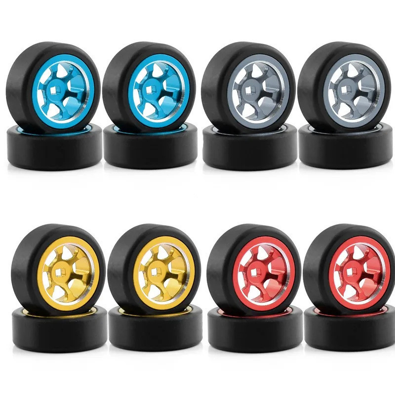 4 1 / 28 RC Muỗi Trôi Lốp Xe Hơi 25 Mm Kim Loại Vành Bánh Xe Nhựa Trôi Lốp Cho Wltoys K969 K989 P929