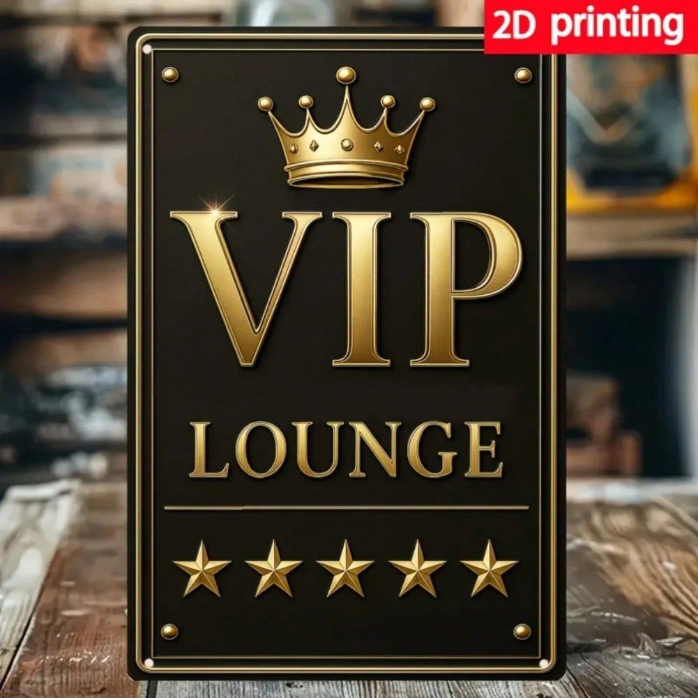 CIFbuy Vương Miện Vàng Kim Loại Treo Tường Nghệ Thuật Trang Trí 2D In Hình VIP Lounge Ký Hiệu Văn Ph