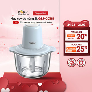 Máy xay thực phẩm đa năng 2L Bear QSJ-C03B1 - Hàng chính hãng