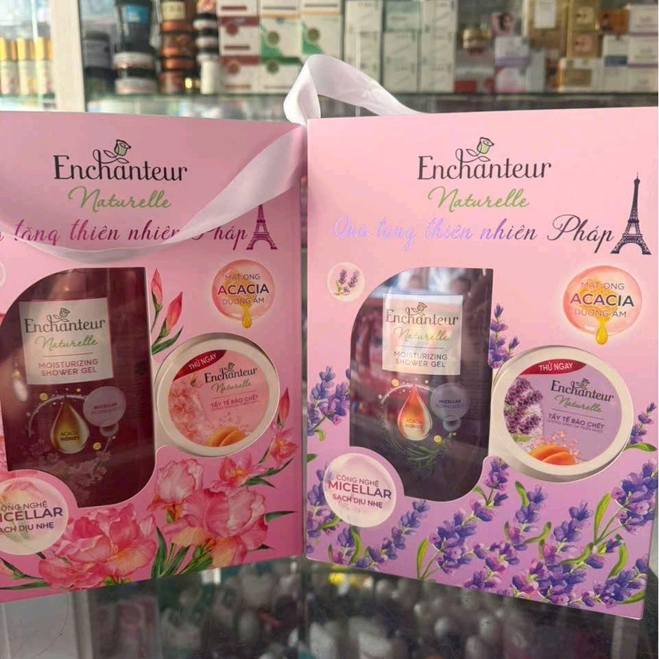 Enchanteur Sữa tắm gel enchanted tặng kèm tẩy tế bào chết - Enchanteur Naturelle dưỡng da thư giãn h