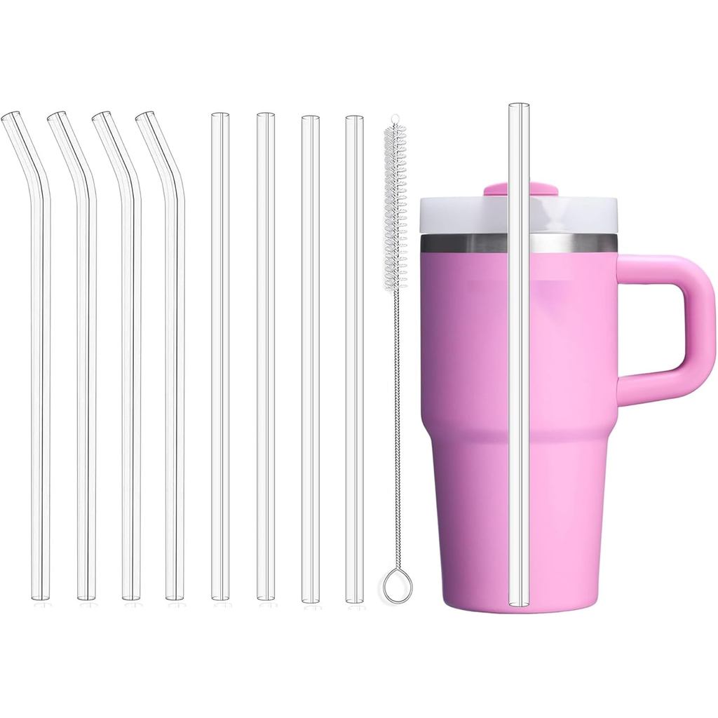 8 Gói Thay Thế Ống Hút Trong Suốt Cho Stanley 20 oz 14oz Tumbler, Ống Hút Nhựa Có Thể Tái Sử Dụng 8,