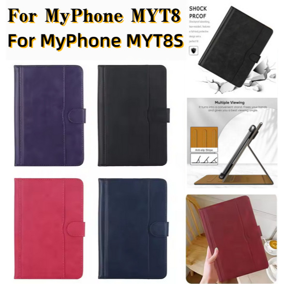 Dành Cho MyPhone myT8 MYT8S 8.0 Đứng Bao Da PU Màu Đa Góc Xem Đứng Bao Chống Sốc Bảo Vệ Mới