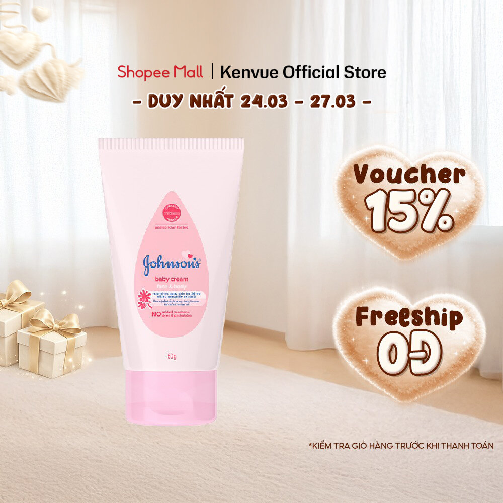 Kem dưỡng da chứa cúc La Mã Johnson's Baby Cream 50g