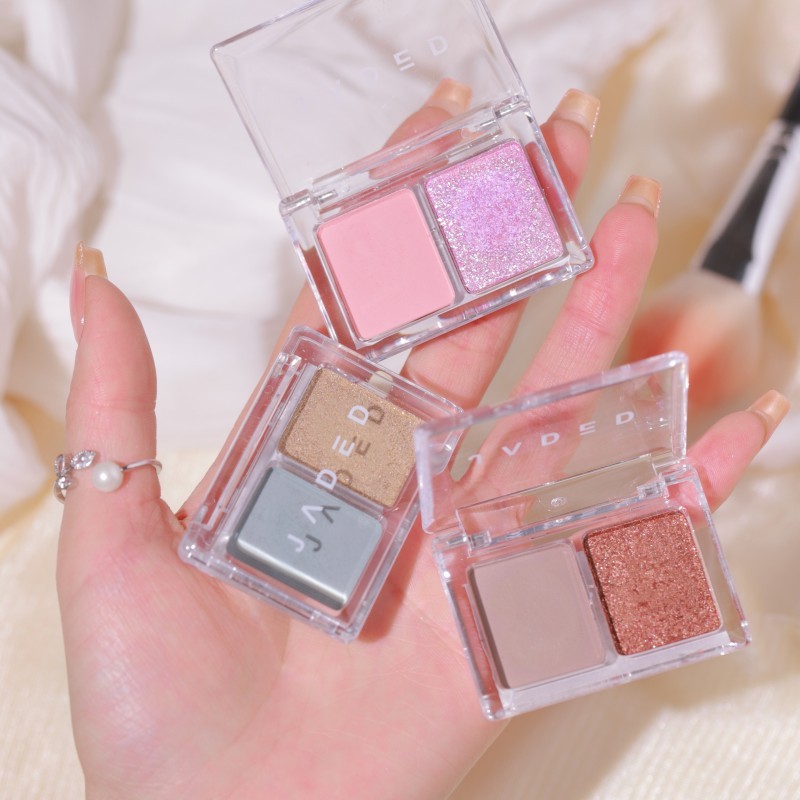 Kho Báu Cấp Chất Lượng Cao JADED JADED Jiada Bột Thuốc Lá Vàng Hồng Đôi Phấn Mắt Bảng Matte Ngọc Tra