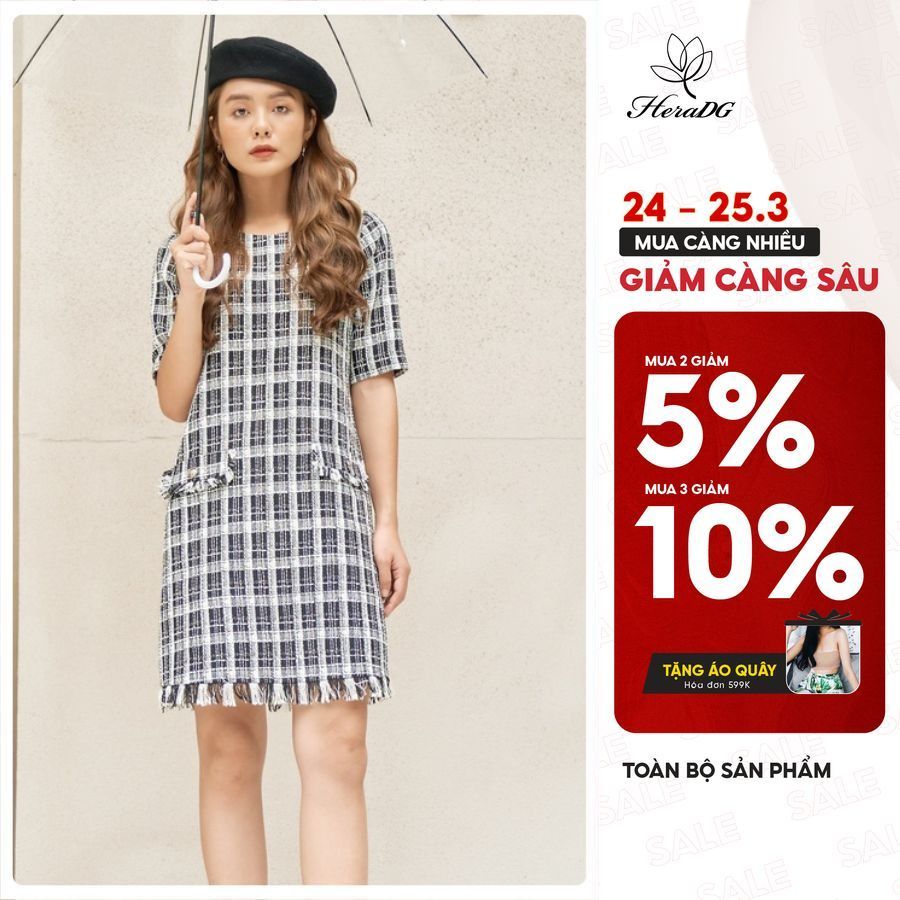 Đầm suông tweed HeraDG - WDC20011