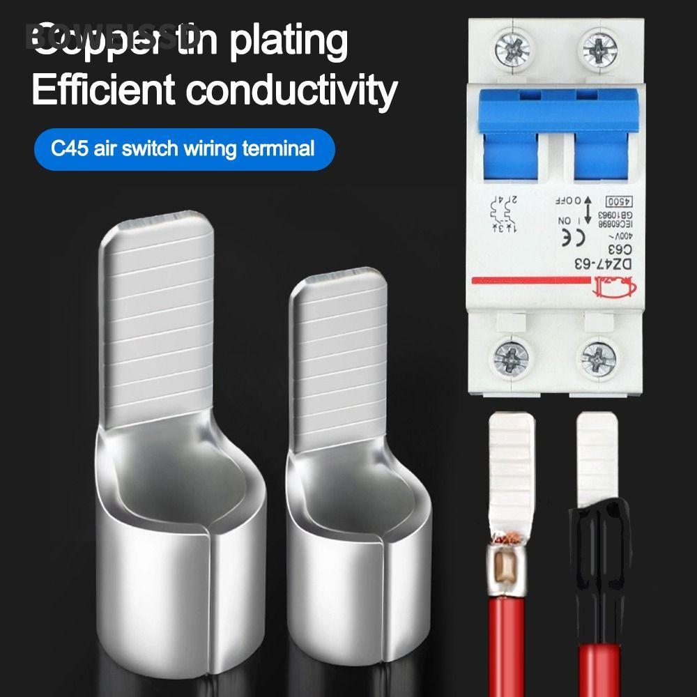 BOWEISSD C45 Thiết bị đầu cuối, Pin tiếp xúc C45 mạ thiếc bằng đồng, Mũi lạnh ép đầu dây cáp Lug Điệ