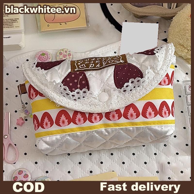 BWHTE Nữ Túi xách chắp vá dâu tây sang trọng Thiết kế bánh ngọt dễ thương Túi Tote Kawaii để hẹn hò 