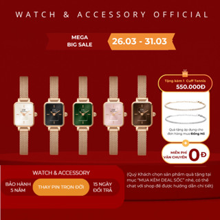 [Tặng Kèm Hộp Nơ] Đồng hồ Nữ Daniel  Quadro Mini 15,4x18,2 mm - DANIELSGWATCHsg.