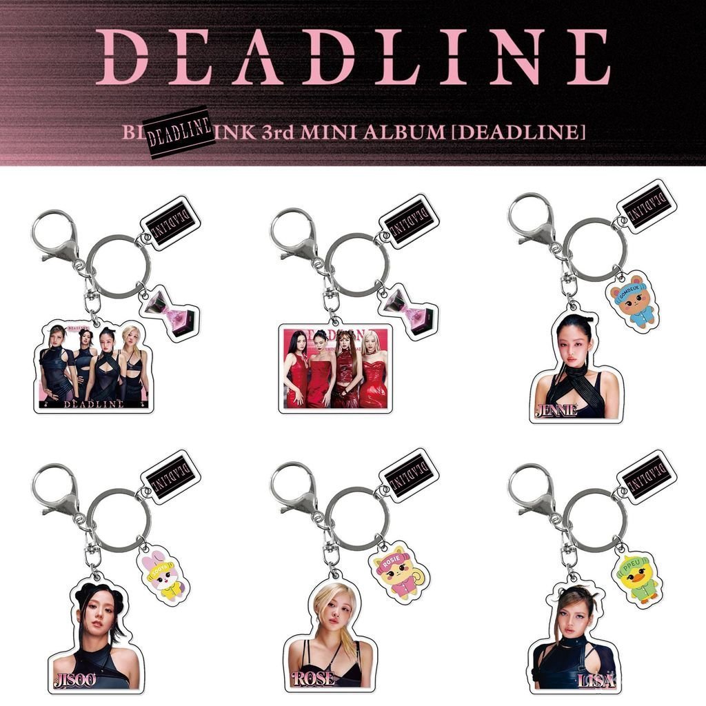 C C C BlackPink Mini Album DEADLINE Móc Khóa ROSE JISOO Smart Show Ngoại Vi Treo Phim Hoạt Hình