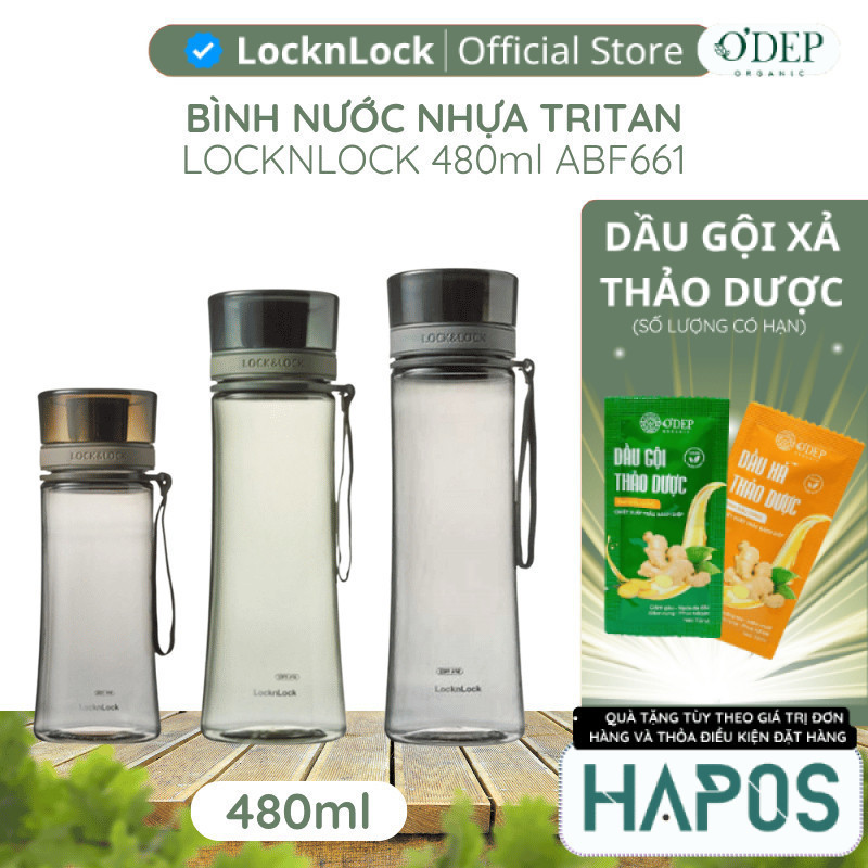 Bình nước nhựa LocknLock Tritan Spout Line  480ml Chính hãng ABF661 - HAPOS LMK