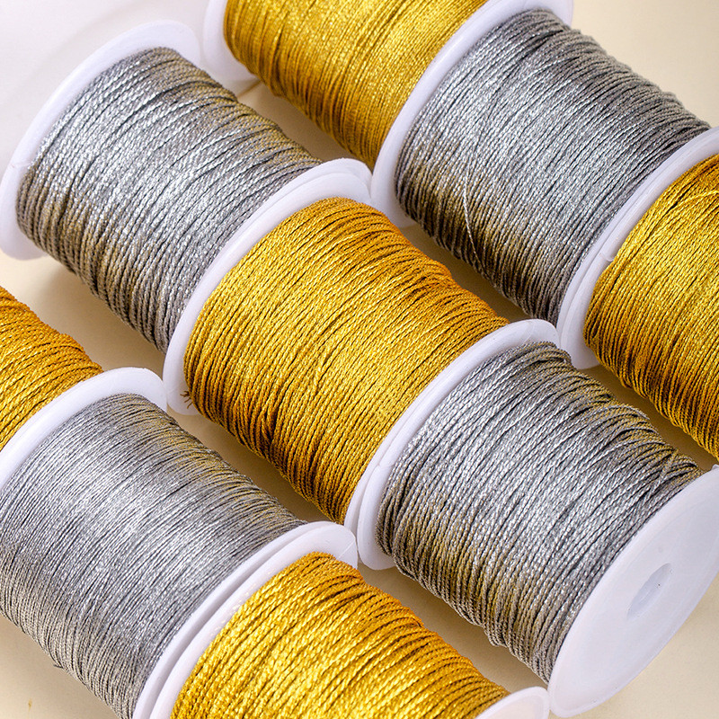 3-15Gold and silver thread ends are commonly used in jewelry shops for making bracelets, rings, neck