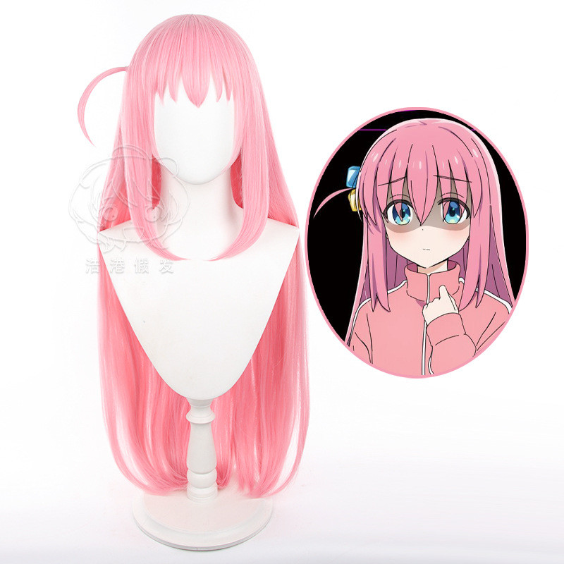 Tóc giả cosplay màu hồng thẳng chịu nhiệt - Bocchi The Rock