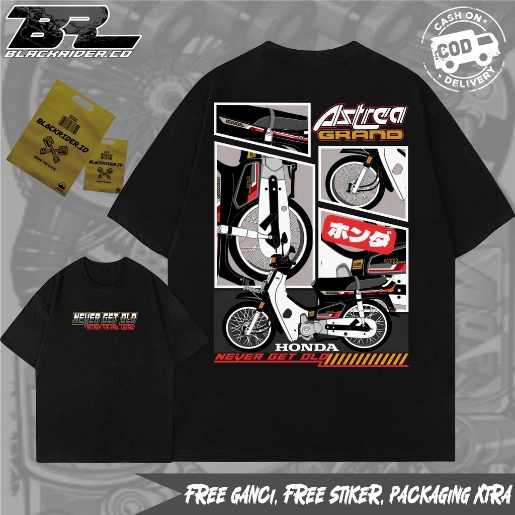 Áo thun xe máy Áo thun Astrea-never-get-old Honda Cb Áo thun Jerseys Herex Astrea Grand Plastisol Di