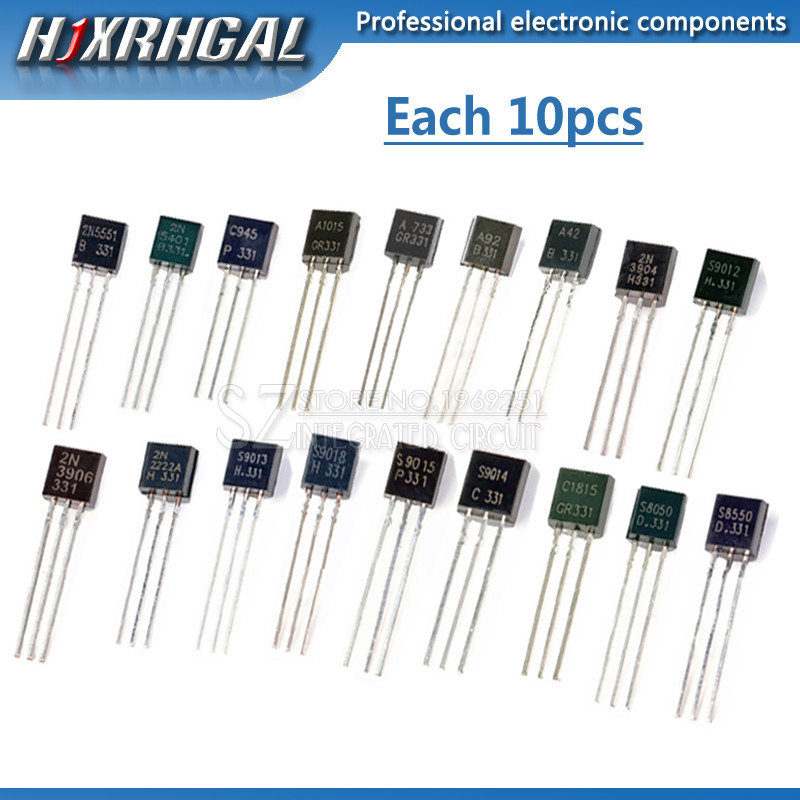 18valuesX10 Cái = 180 Chiếc 2N2222 S9012 S9013 S9014 A1015 C1815 S8050 S8550 TO-92 Transistor Thành 