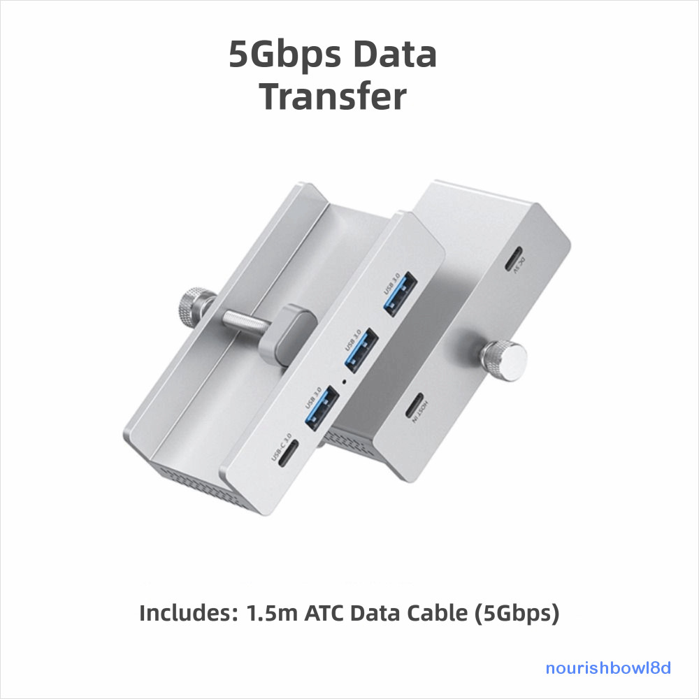 Kẹp HUB USB NOURISHBOW, Bộ chuyển đổi bộ chia USB 5Gbps USB3.2 / 3.0 / 2.0, Bộ nguồn nhiều cổng Bộ m