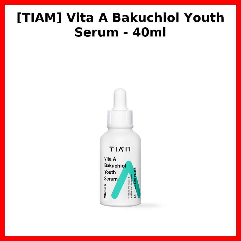 [TIAM] Vita A Bakuchiol Youth Serum - 40ml / Serum Thanh Niên Hàn Quốc / Công Thức Chống Lão Hóa / C