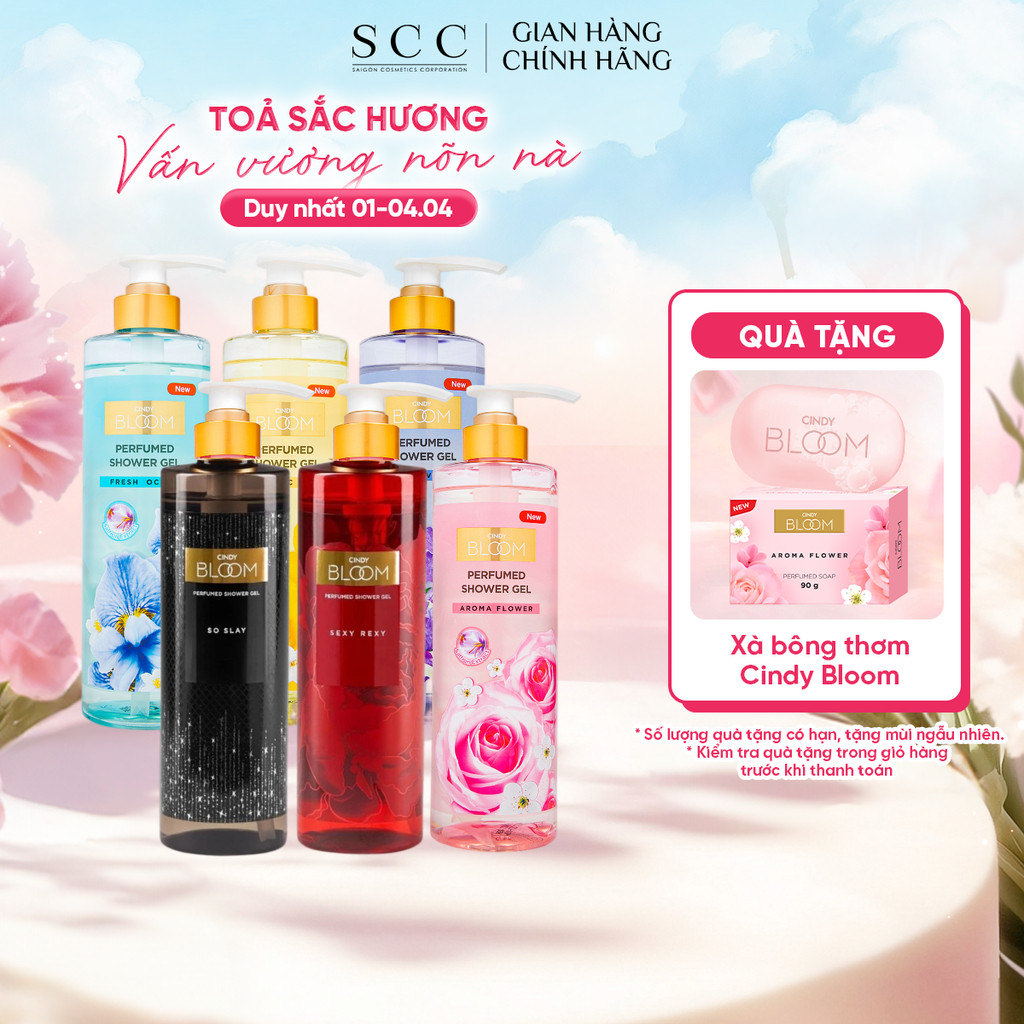Sữa Tắm Nước Hoa CINDY BLOOM Hương Thơm Ngọt Ngào, Nữ Tính, Làm Sạch Dịu Nhẹ Chai 640g