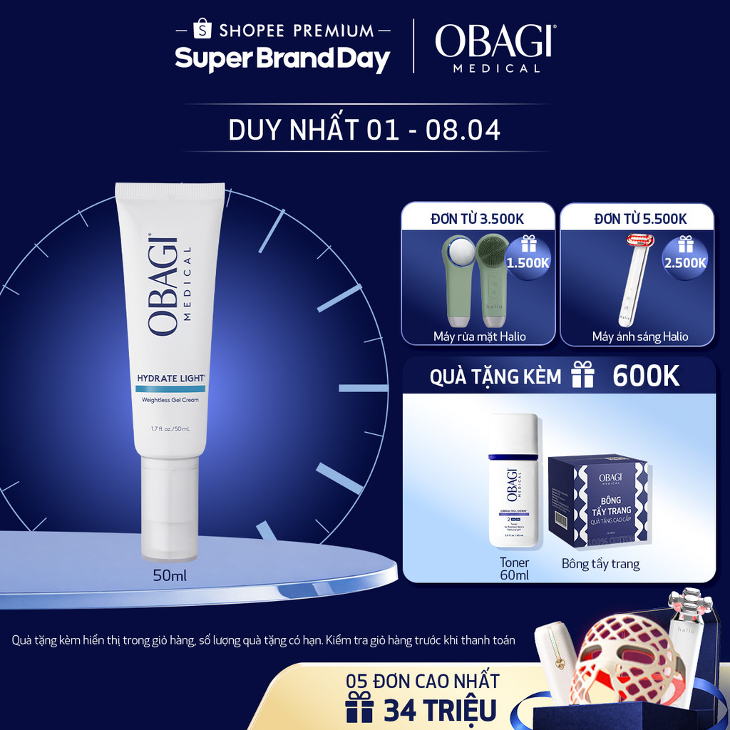 [Voucher SVIP 18%] Kem Dưỡng Dạng Gel Mỏng Nhẹ Cấp Ẩm Lên Đến 24h Obagi Hydrate Light ™