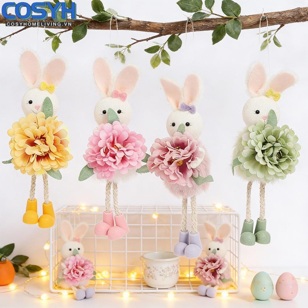 <cosyh>Easter Floral Fairy Rabbit Angel Hanging Decor - Vibrant Spring Home Accent