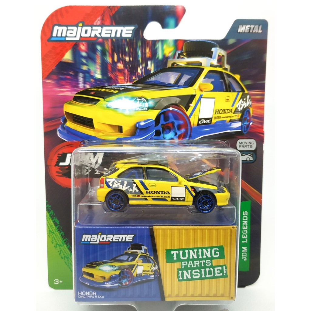 Majorette Honda Civic Type R EK9 JDM Legends Vàng 1: 57 Gói 3 "